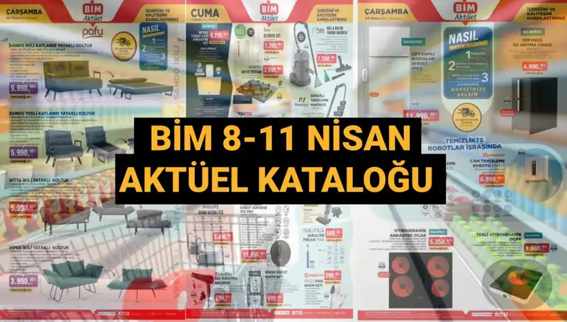 8-11 Nisan 2025 BİM Aktüel Kataloğu: Yataklı Koltuk, Mutfak Robotu ve Buharlı Ütü Fırsatları